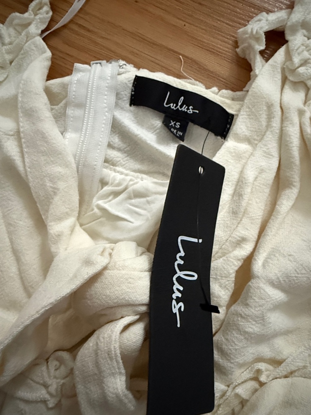 Lulu's Cream Ruffle Mini Dress - Picture 2 of 3